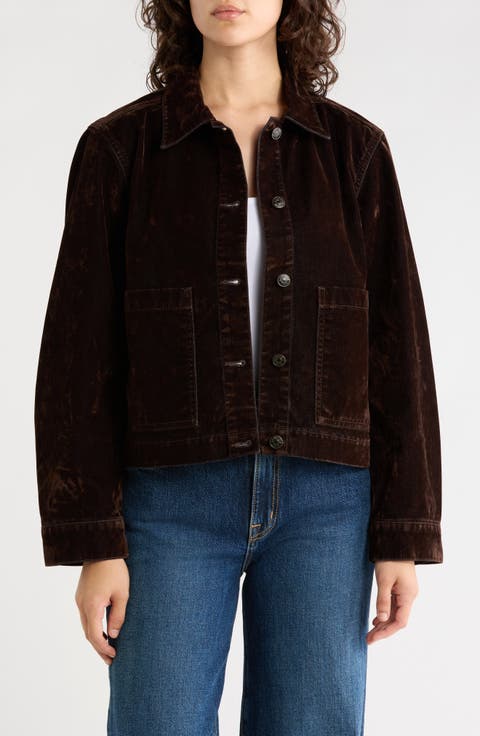 Flocked Denim Chore Jacket