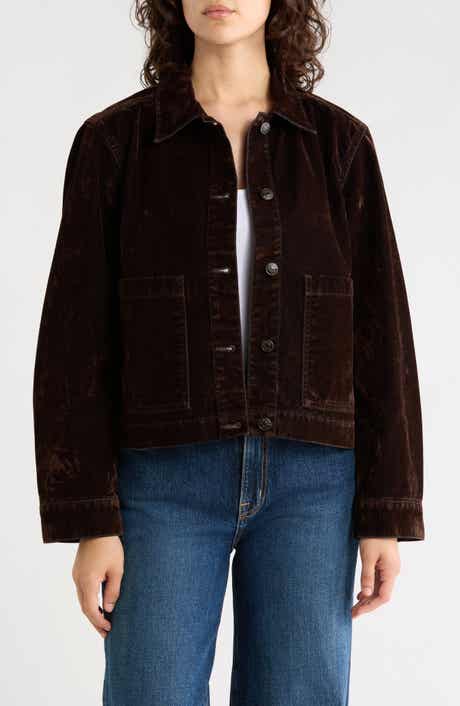 Flocked Denim Chore Jacket