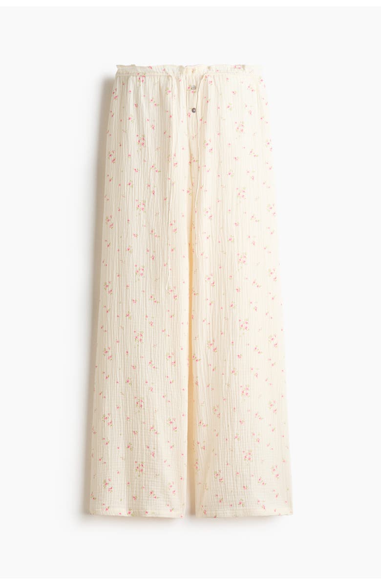 H&M Muslin Pyjama Bottoms, Alternate, color, White/Floral