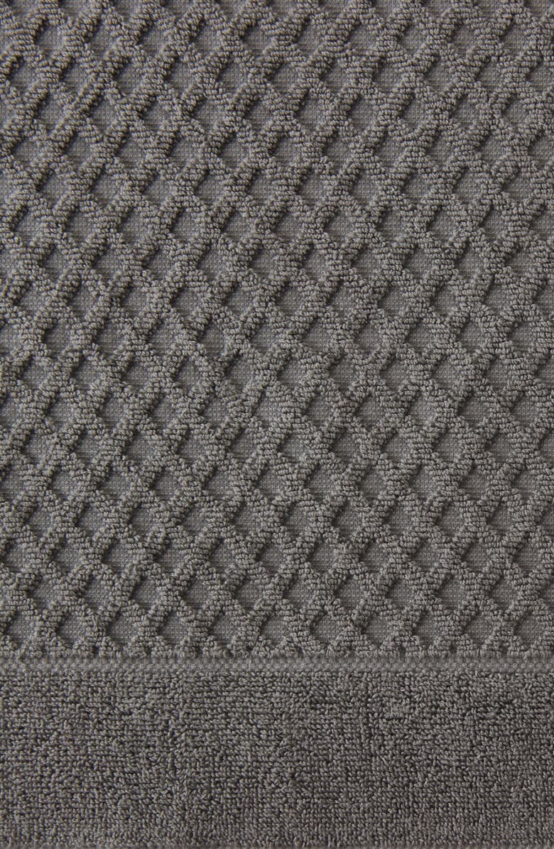 Woven & Weft Diamond Waffle Textured 2-Piece Bath Sheet Set, Alternate, color, Dark Gray