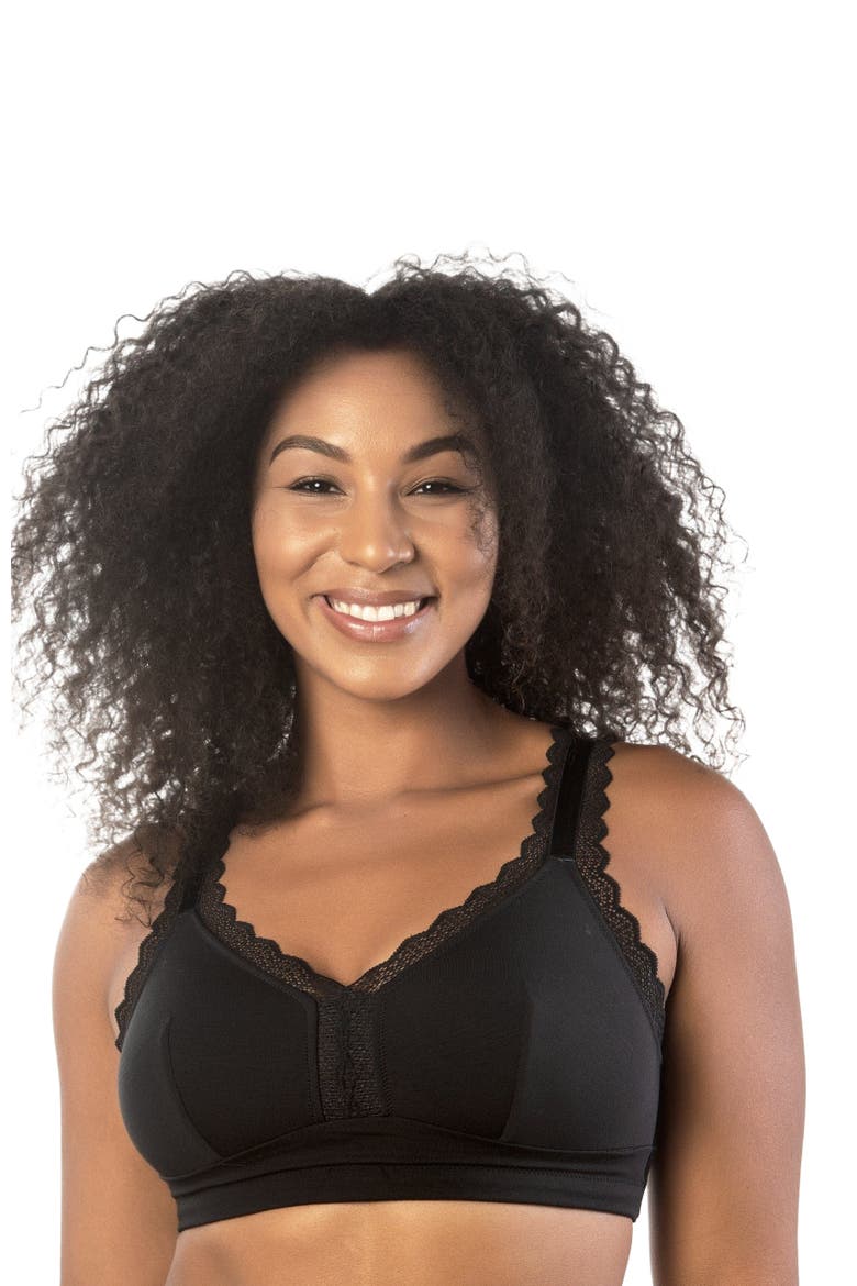 Dalis Wire-Free Bralette, Alternate, color, Black