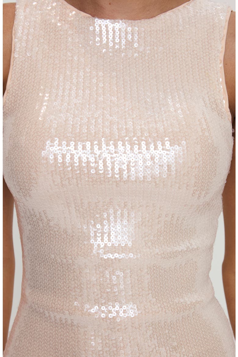 Yumiko Skirted Sequin Romper, Alternate, color, CHAMPAGNE SPARKLE
