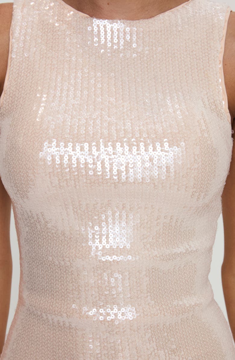 Princess Polly Yumiko Skirted Sequin Romper, Alternate, color, Champagne Sparkle