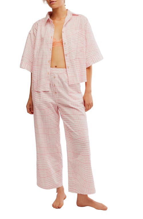 Shop Free People Sleeper Check Pajamas In Strawberry Shortcake