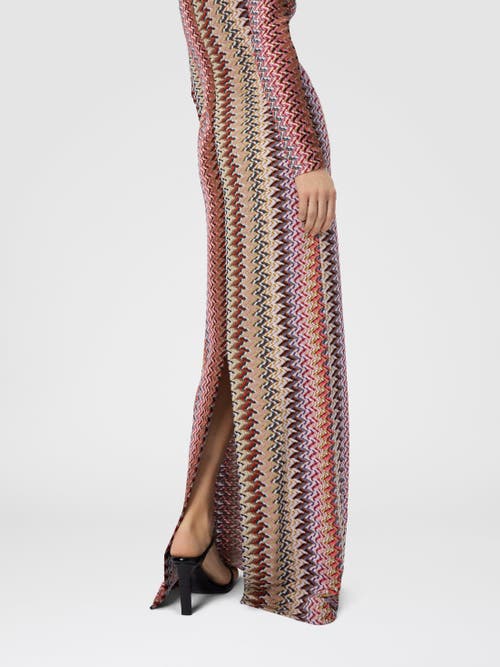 Missoni Long Dress With V-neck And Zigzag Pattern In Multi