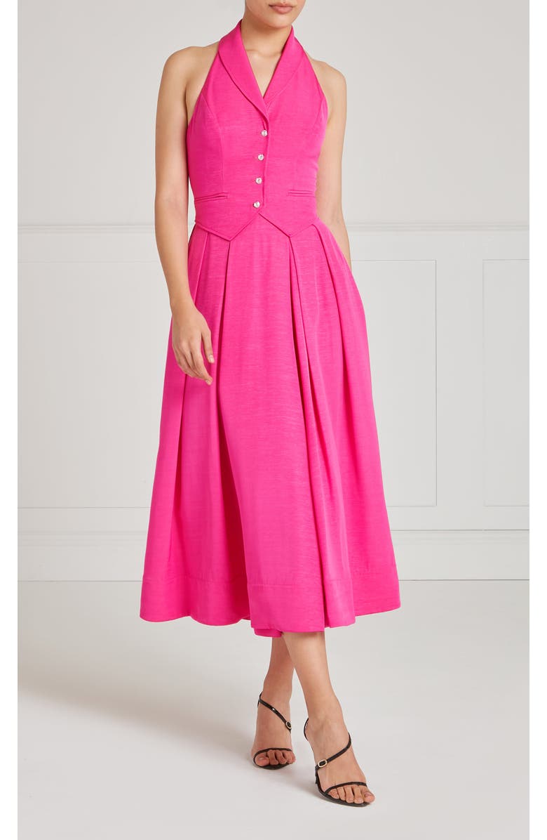 Temperley London Elodie Halter Dress, Main, color, Fuchsia Pink