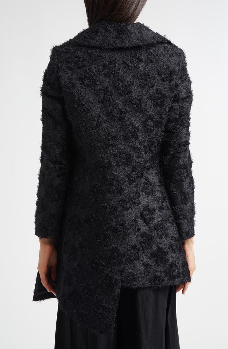Comme des Garçons Comme des Garçons Floral Jacquard Asymmetric Coat, Alternate, color, Black