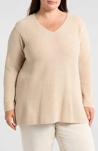 Eileen Fisher V-Neck Organic Cotton Chenille Sweater