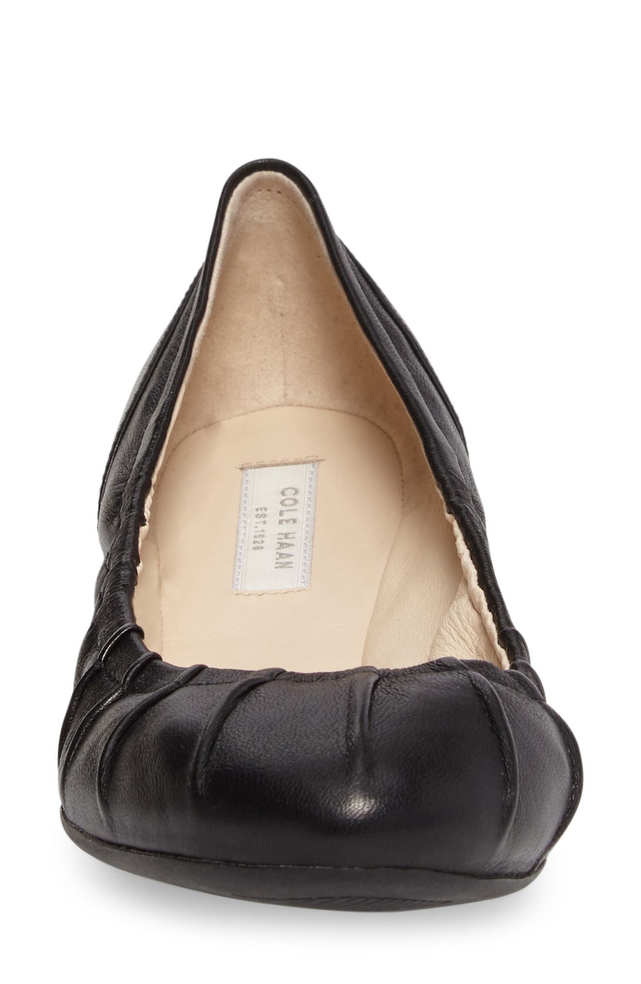 Monique Ballet Flat, Alternate, color, BLACK LEATHER
