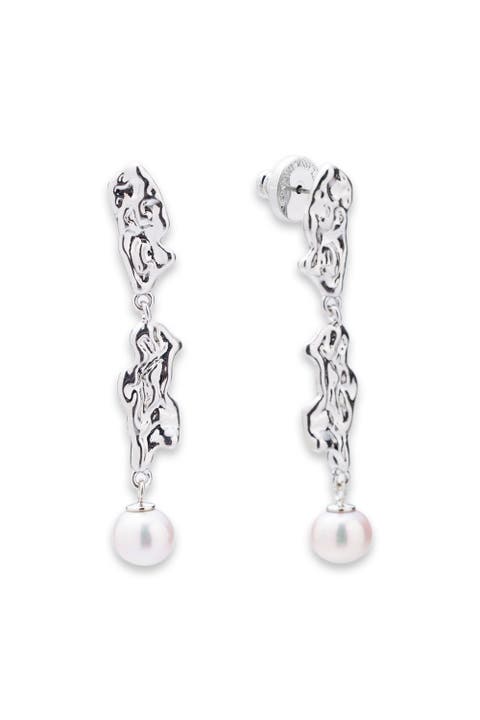 Nyla Molten Freshwater Pearl Drop Earring