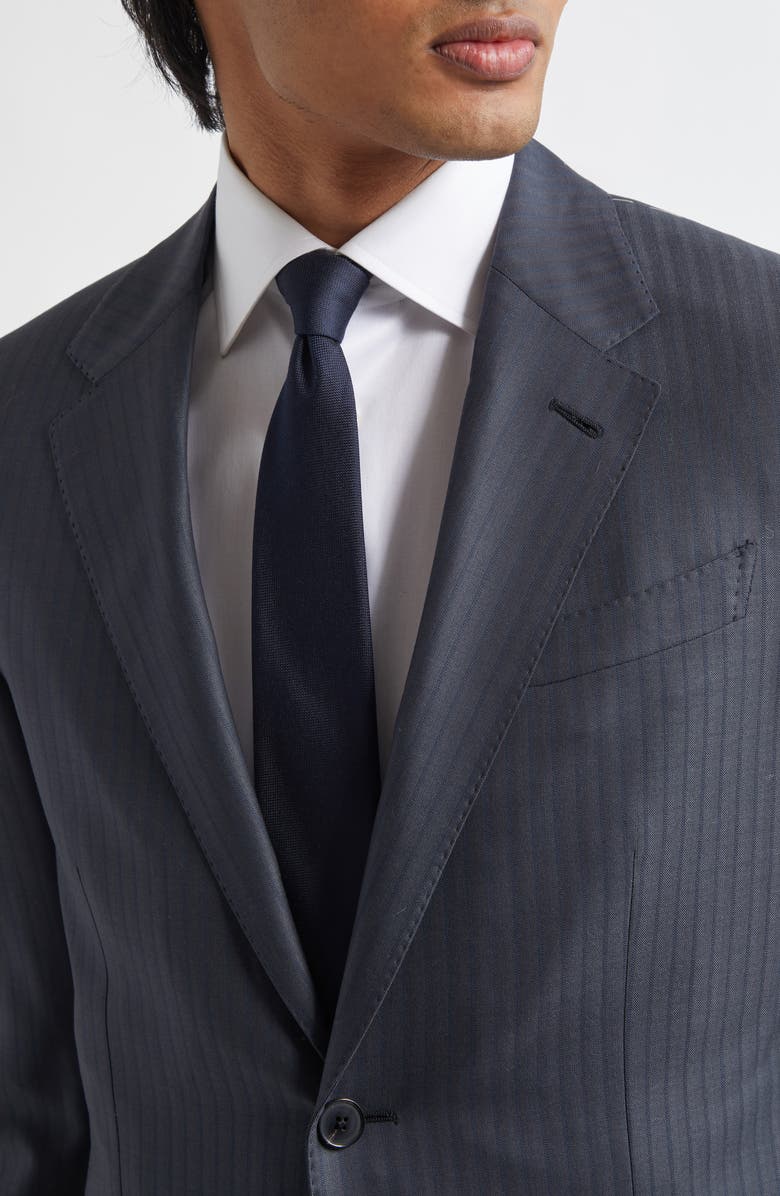 ZEGNA 15Milmil15 Faint Stripe Wool Suit, Alternate, color, Dark Grey