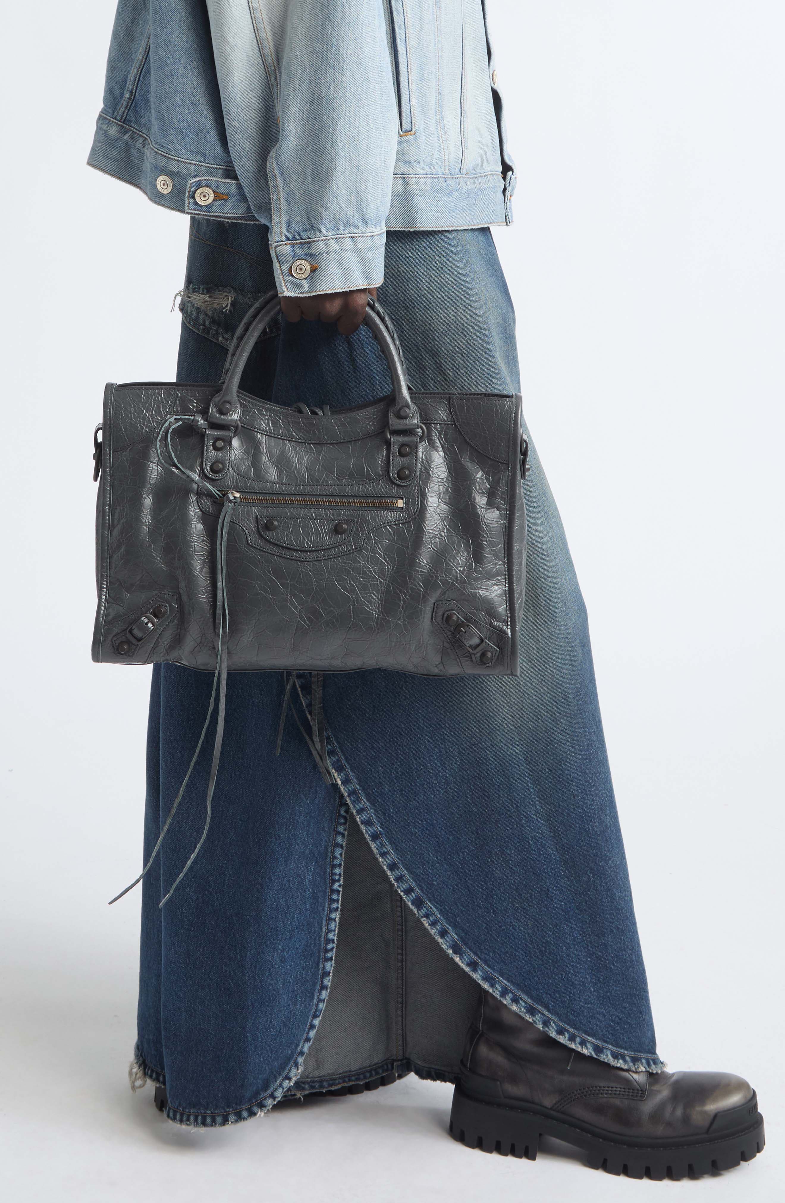 Medium Le City Leather Satchel, Alternate, color, 1251 VOLCANIC ROCK