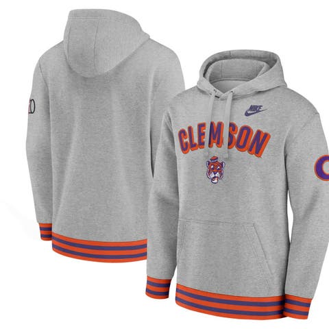 Men
s Nike Heather Gray Clemson Tigers Legacy Retro Pullover Hoodie