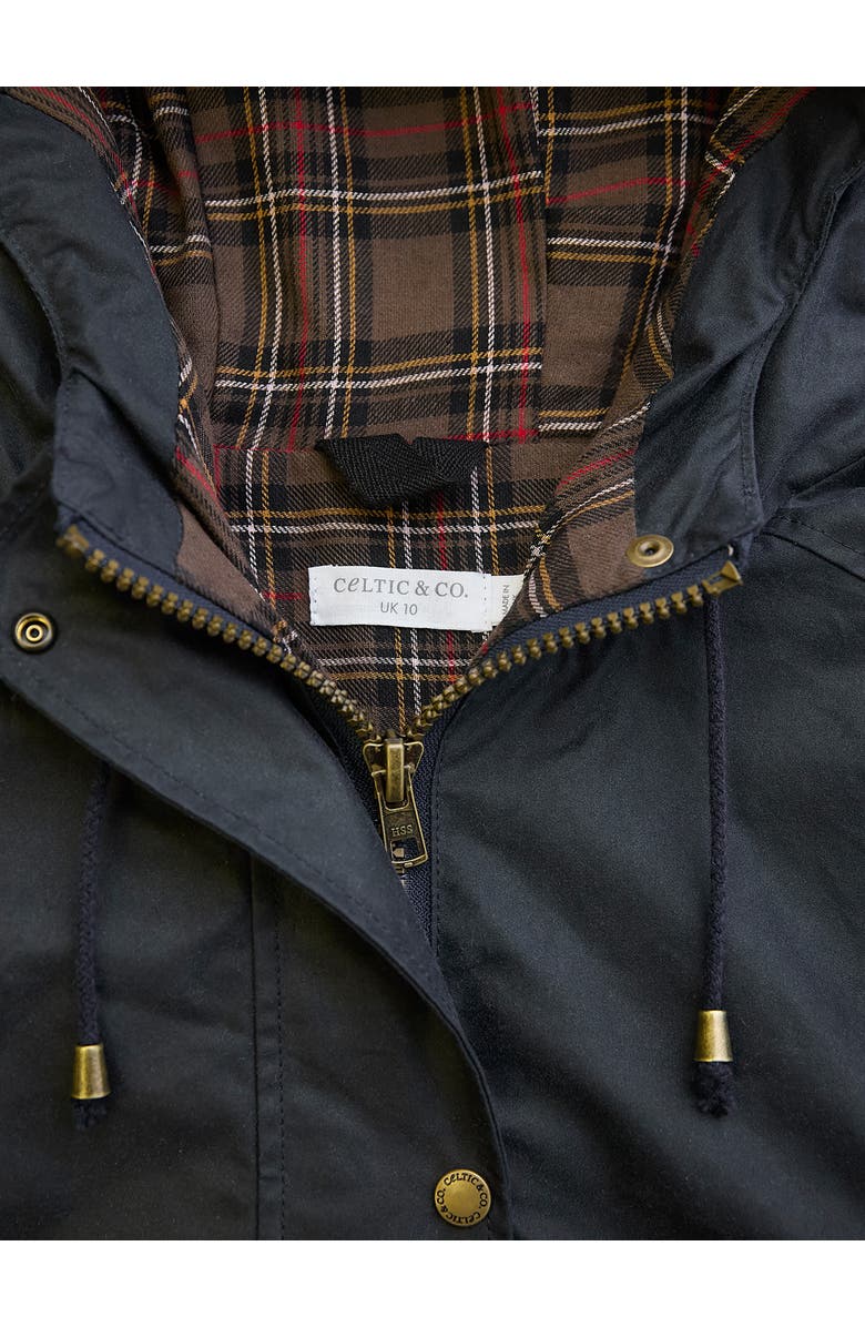 Celtic & Co. British Pleat Back Waxed Jacket, Alternate, color, Dark Navy