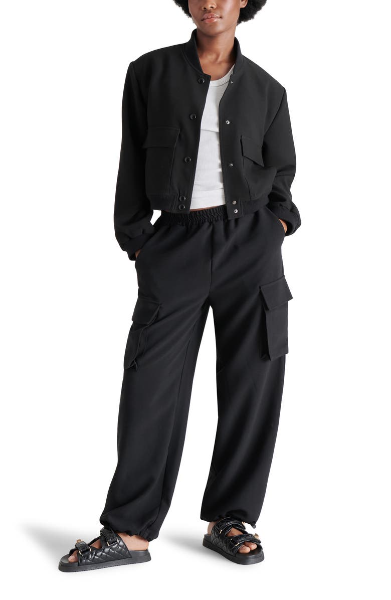 Steve Madden Themis Cargo Pants, Alternate, color, Black