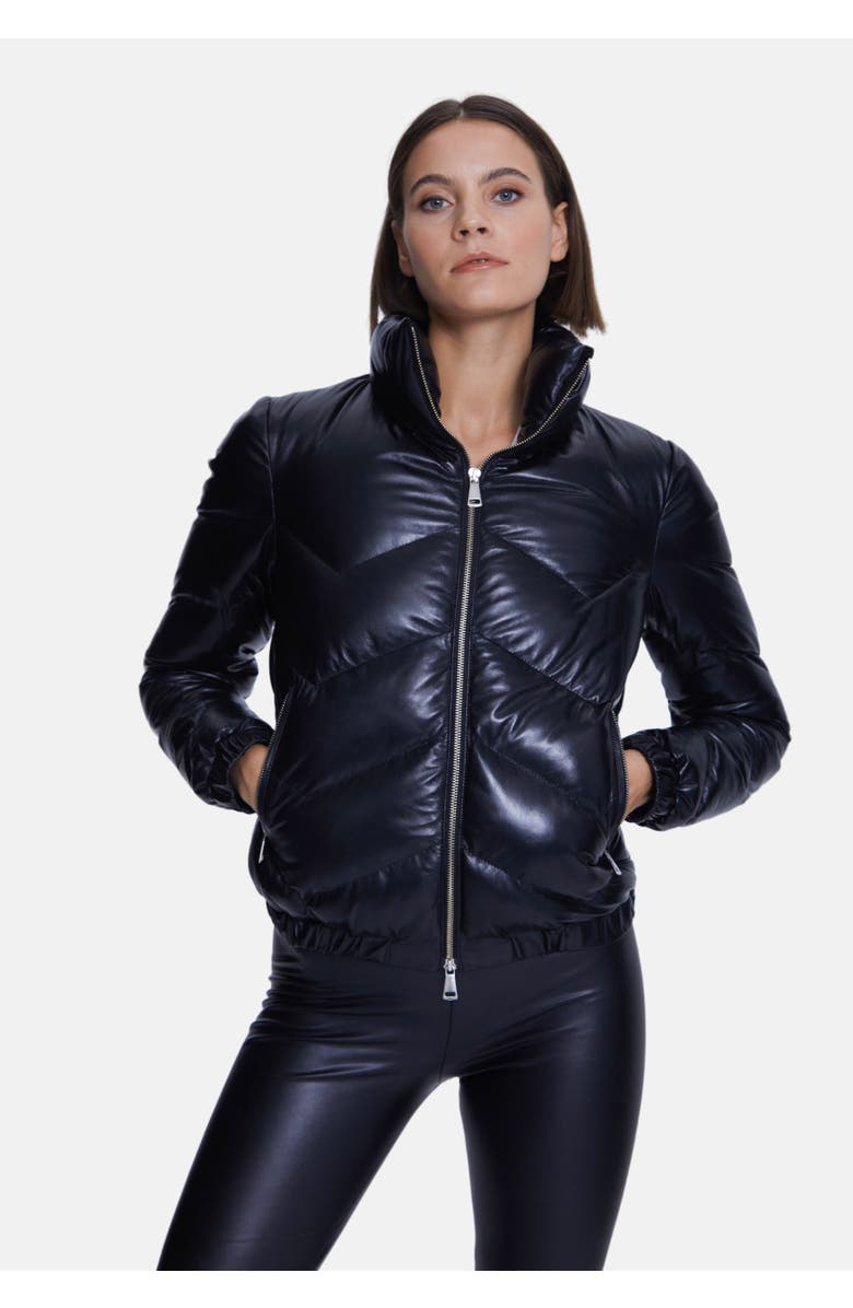 Furniq UK Octavia Leather Jacket, Alternate, color, Black