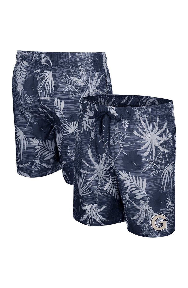 COLOSSEUM Men's Colosseum Navy Georgetown Hoyas What Else is New Swim Shorts, Main, color, 