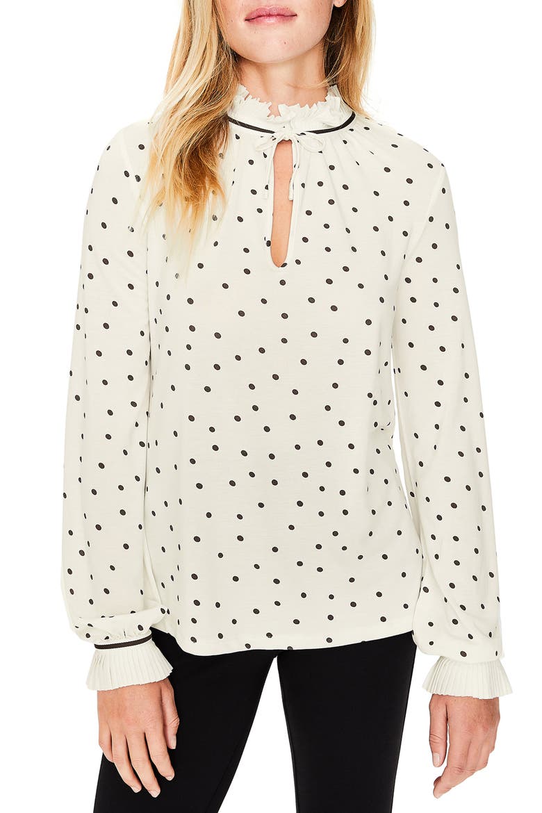 Bronwyn Jersey Top, Main, color, IVORY/ BLACK SPOT