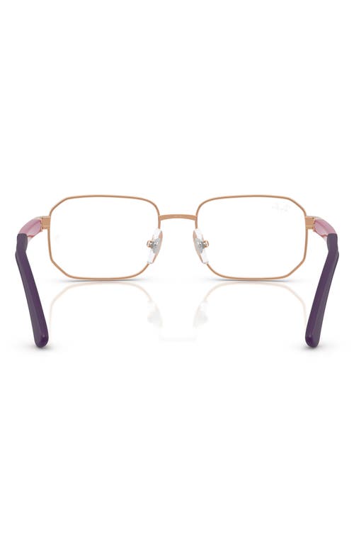 Ray Ban Ray-ban Kids' 48mm Irregular Optical Glasses In Rose Gold