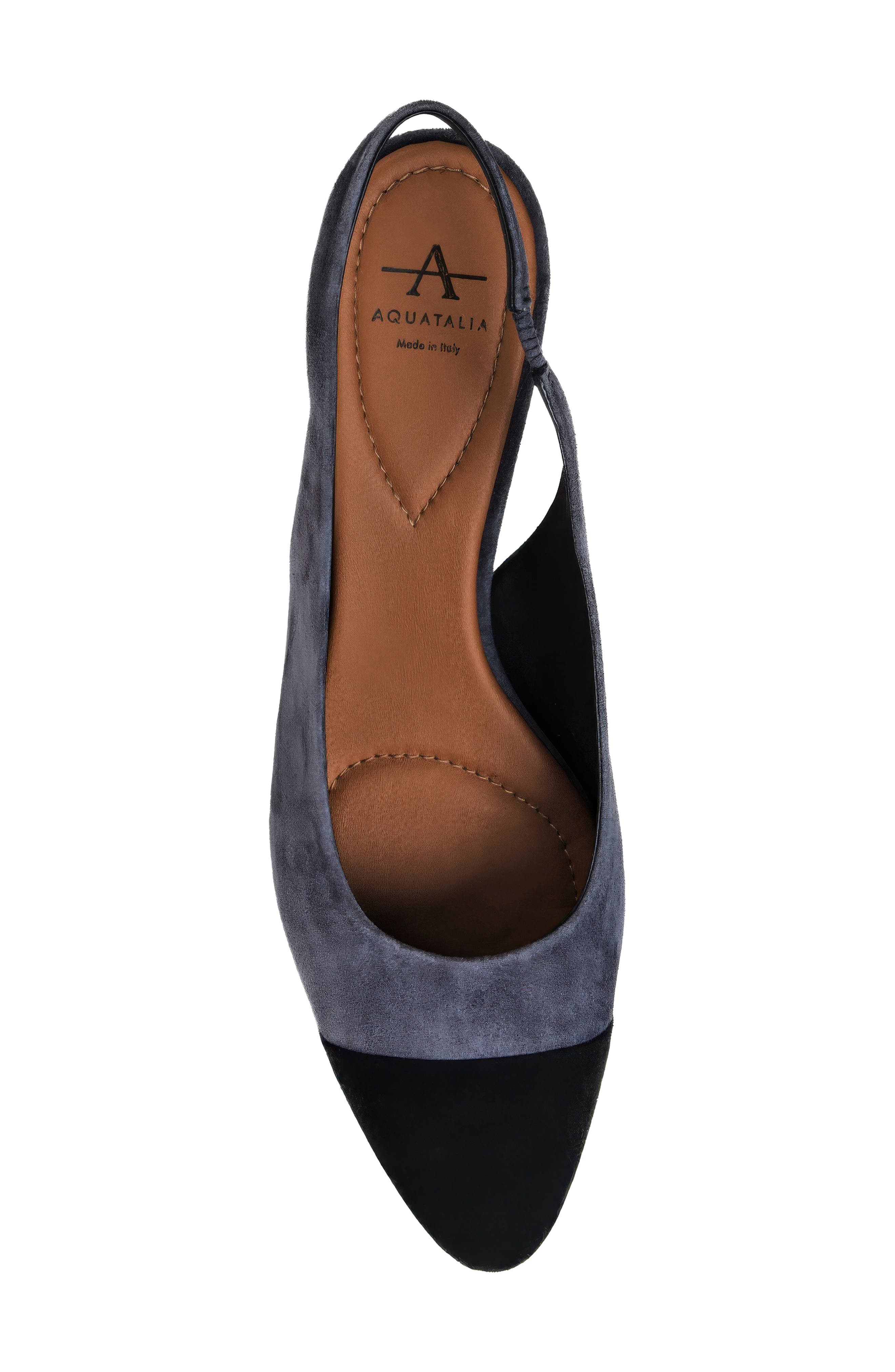 Tiphaine Slingback Pump, Alternate, color, ASH NAVY/ BLACK SUEDE