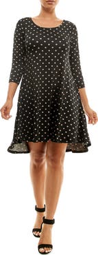 Nina Leonard High-Low Trapeze Dress