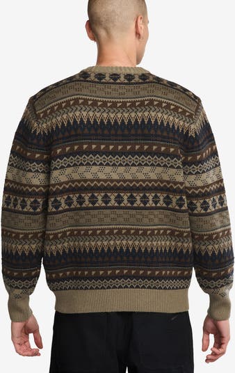 Nike Life Fair Isle Swoosh Wool Blend Crewneck Sweater Nike Life Fair Isle Swoosh Wool Blend Crewneck Sweater