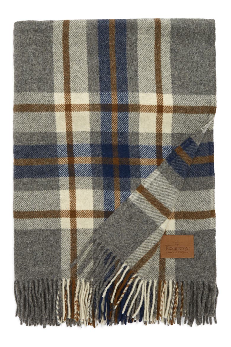 Motor Robe Wool Throw Blanket with Carrying Straps, Main, color, RALEIGH PLAID
