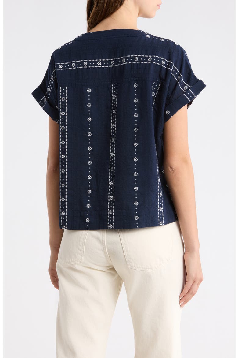 Floral Stripe Woven Shirt, Alternate, color, OMBRE BLUE
