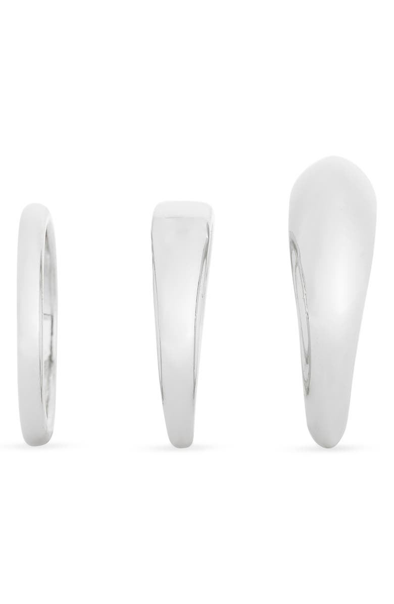 NORDSTROM RACK Demi-Fine 3-Pack Assorted Rings, Alternate, color, Silver