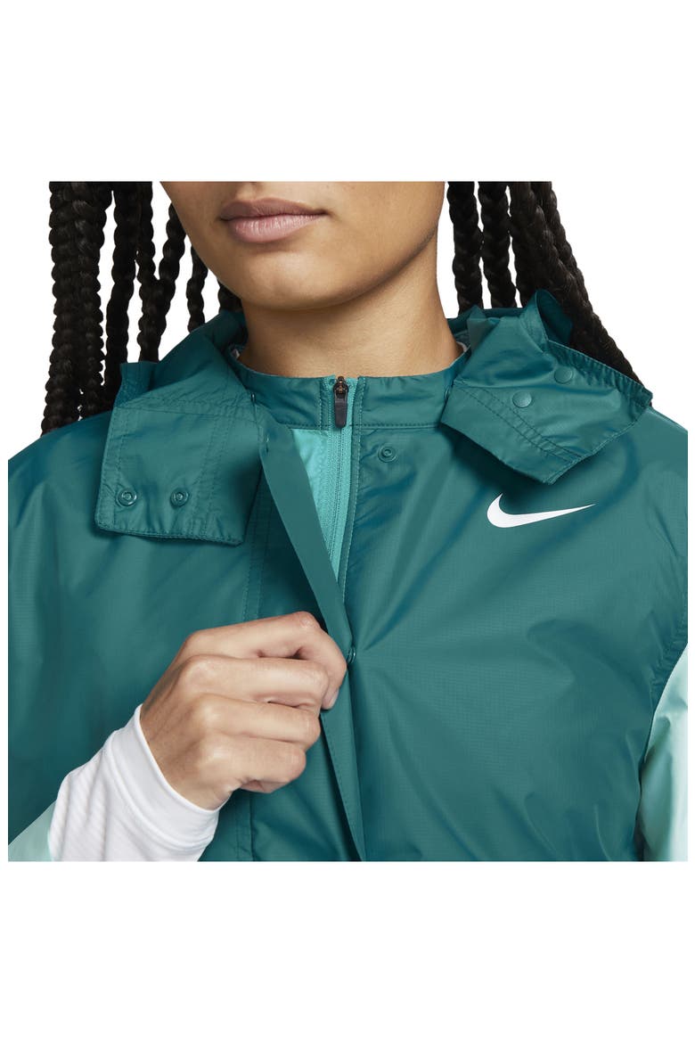 Tour Water Repellent Hooded Golf Jacket, Alternate, color, GEODE TEAL/ TEAL NEBULA