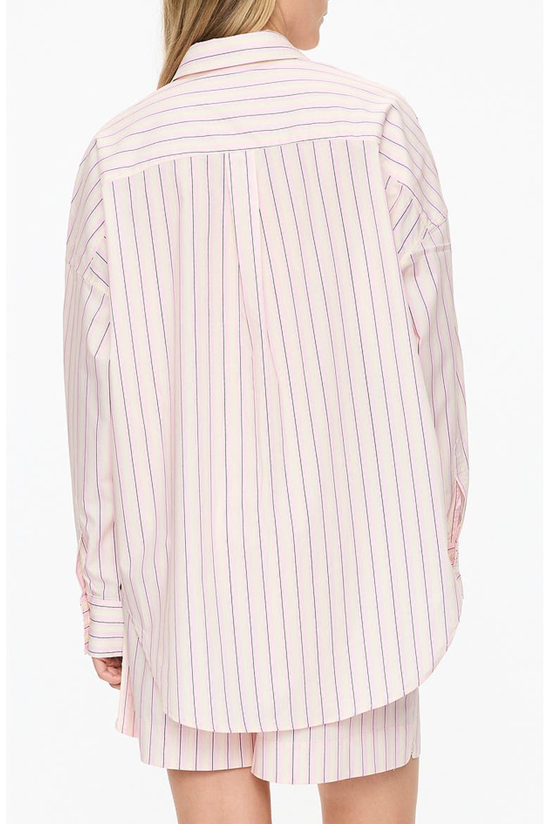 Mara Stripe Organic Cotton Button-Up Shirt, Alternate, color, CANDY FLOSS/BLACK/WHITE
