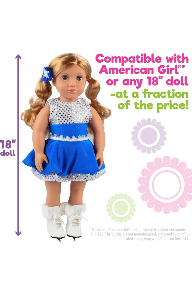 Dress Along Dolly Ice Skating Doll Outfit for 18" Dolls, Alternate, color, Blue