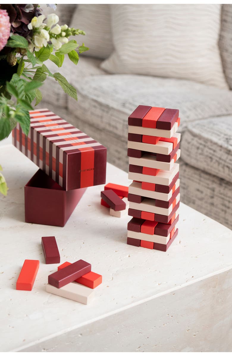 PRINTWORKS Tumbling Towers Game, Alternate, color, Red/ Multi