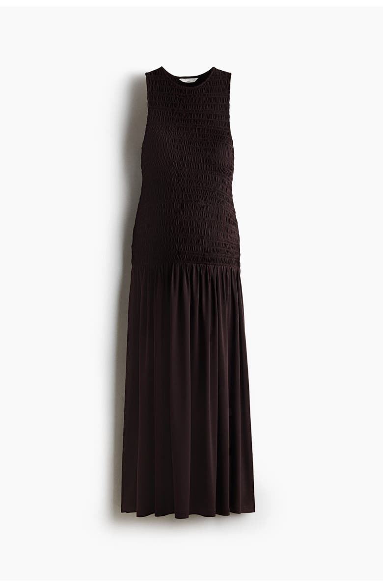 H&M Mama smocked jersey dress, Alternate, color, Dark Brown