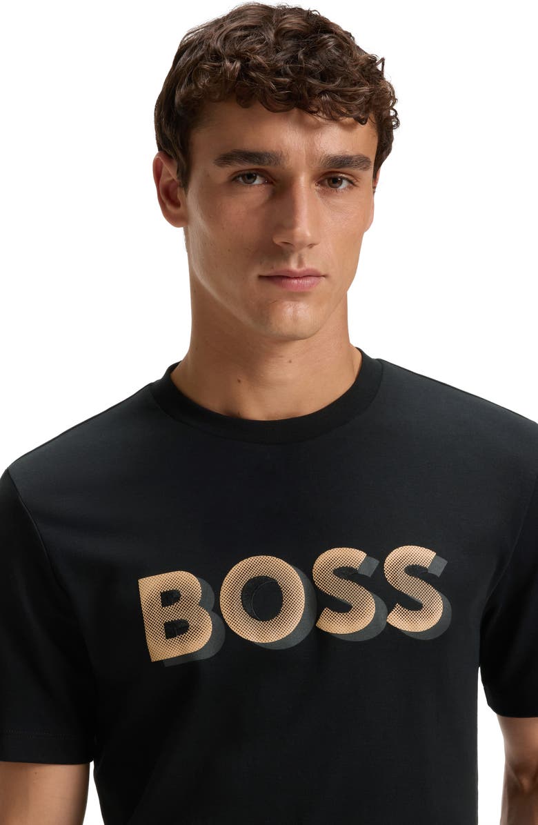 BOSS Thompson Cotton Logo Graphic T-Shirt, Alternate, color, Black