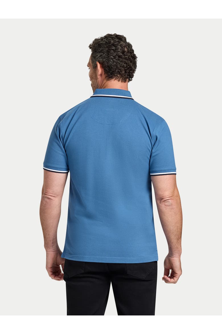 Short Sleeve Embroidery Pique Polo, Alternate, color, Denim Blue