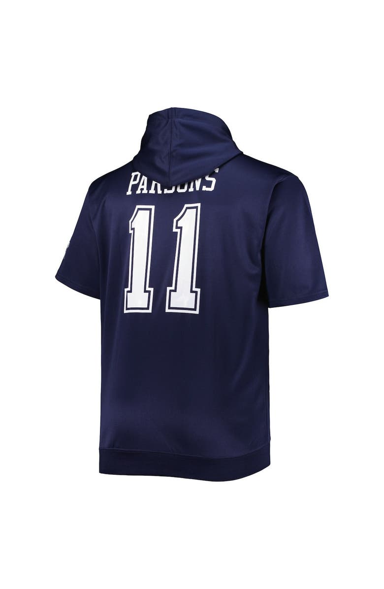 PROFILE Men's Micah Parsons Navy Dallas Cowboys Big & Tall Short Sleeve Pullover Hoodie, Alternate, color, 