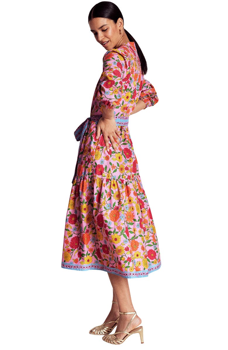 Boden Floral Long Sleeve Cotton Shirtdress, Alternate, color, 