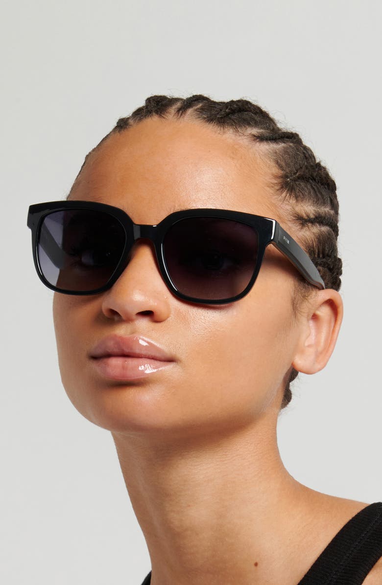 Fossil 54mm Gradient Square Sunglasses, Alternate, color, Black/ Dark Grey Sf