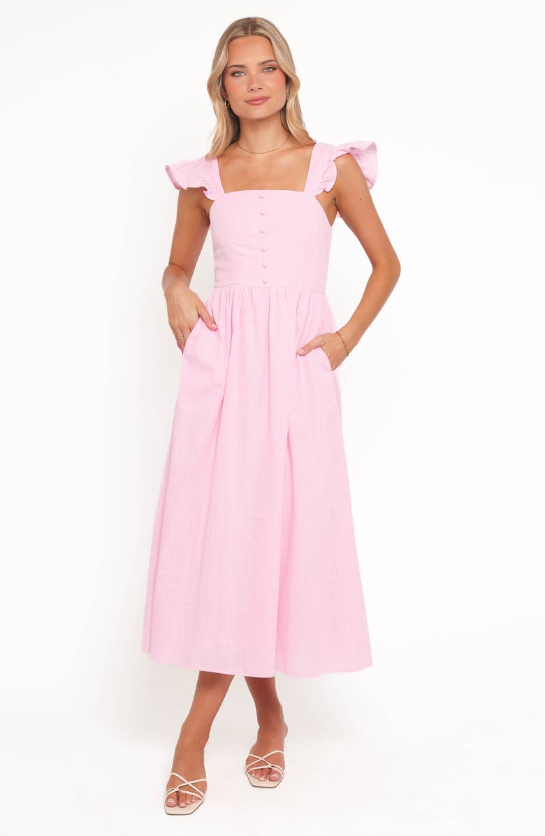 Petal & Pup Tiarne Fit & Flare Midi Dress, Alternate, color, Pink