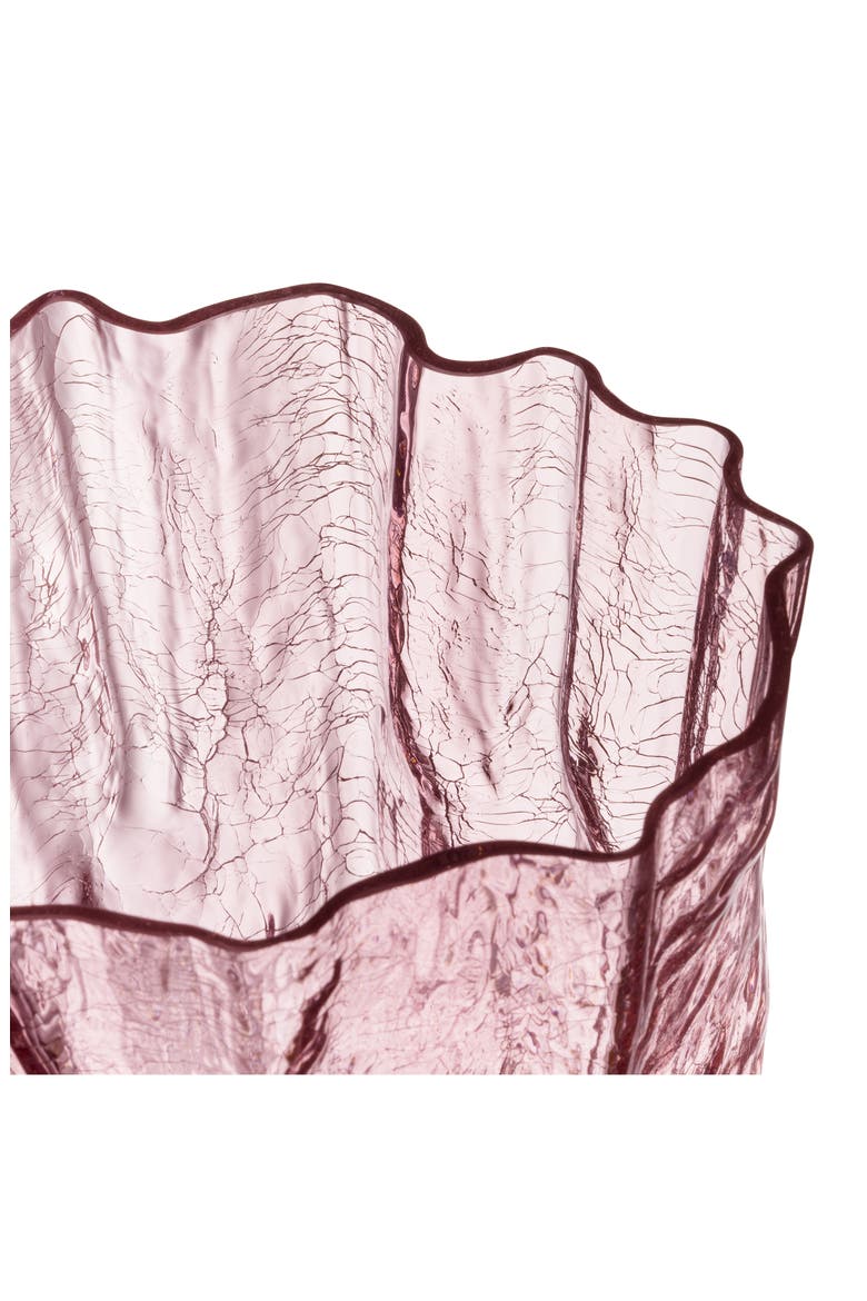 Crackle Pink Tall Glass Vase, Alternate, color, PINK