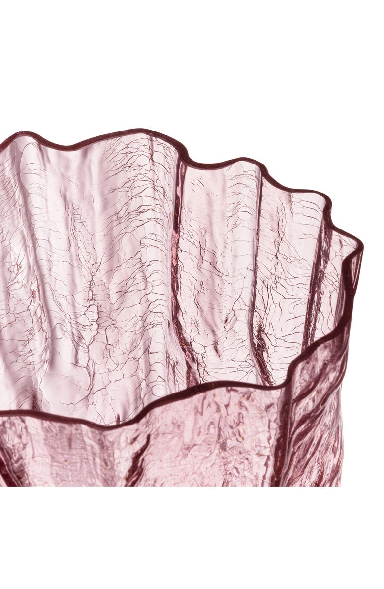 Kosta Boda Crackle Pink Tall Glass Vase, Alternate, color, Pink