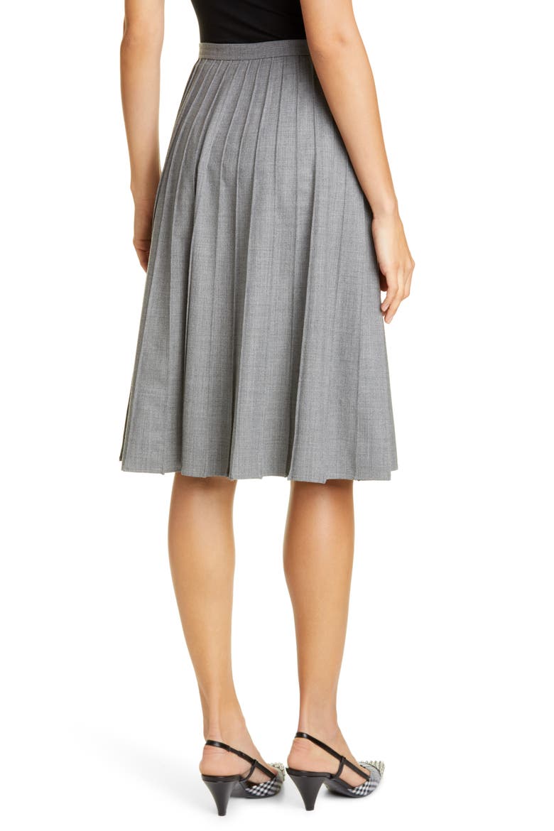 Pleated A-Line Skirt, Alternate, color, BANKER MELANGE