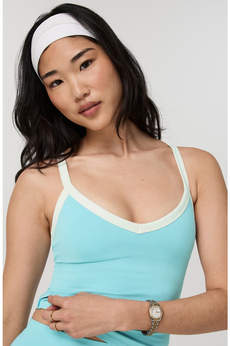 AllTheForm V-Neck Performance Tank, Alternate, color, SEA FOLLY