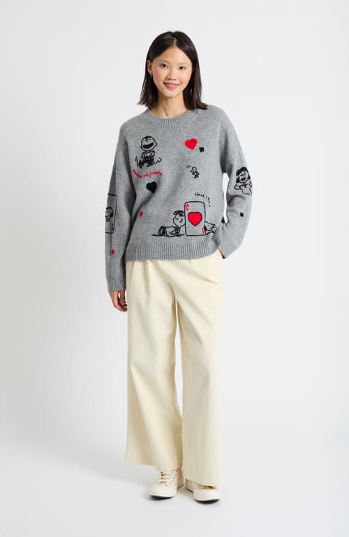 Chinti & Parker X Peanuts Crew-neck Sweater In Gray