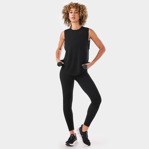 Tavi High Neck Muscle Tank In Black
