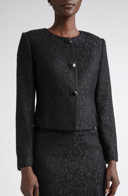 St John St. John Compact Tape Tweed Jacket In Black