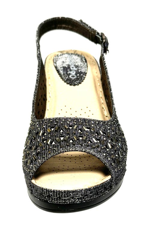 Ninety Union Anita Crystal Embellished Slingback Wedge Sandal In Pewter