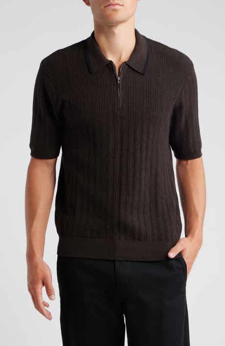 Wax London Bury Half Zip Cotton & Cashmere Polo Sweater