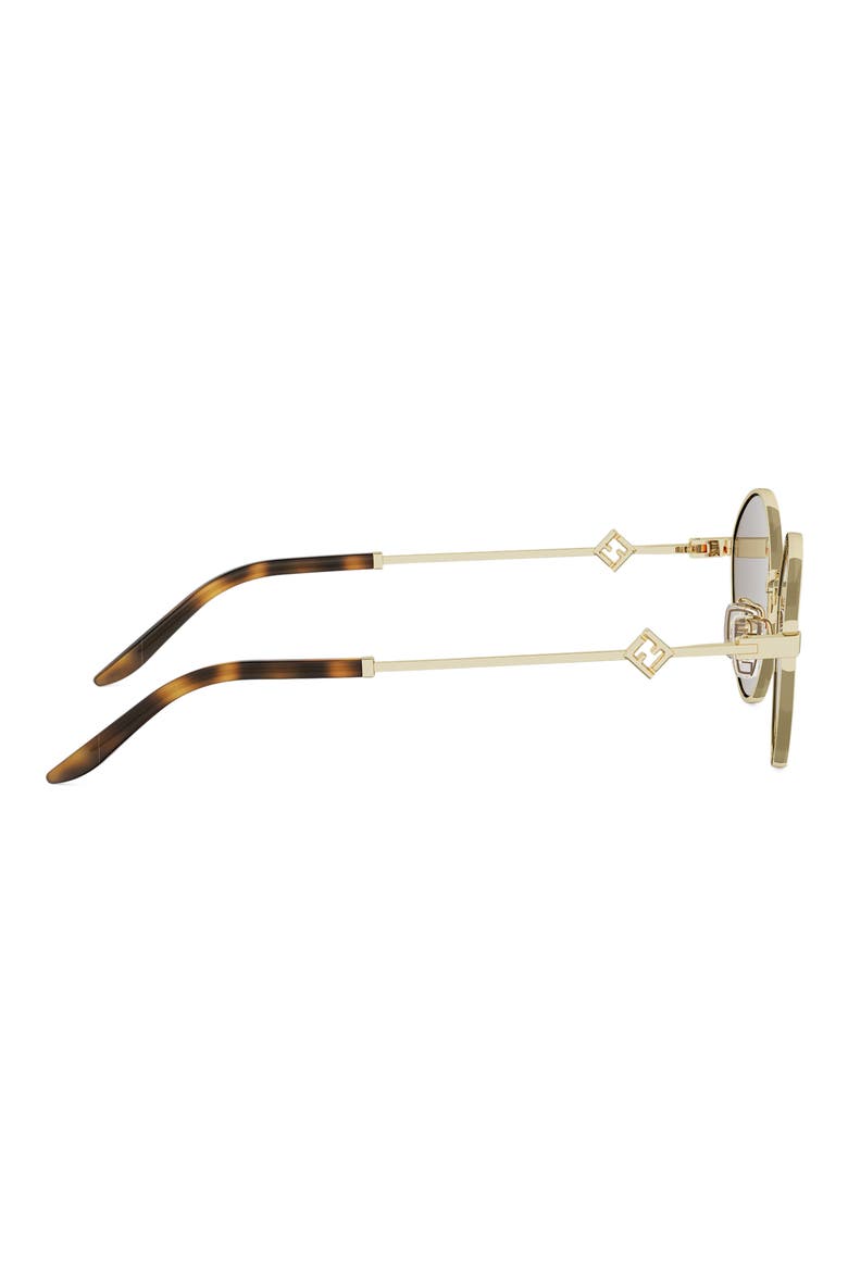 FF Diamonds 55mm Round Sunglasses, Alternate, color, SHINY ENDURA GOLD / BROWN